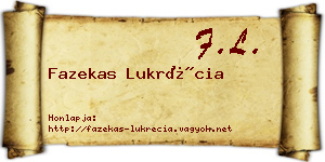 Fazekas Lukrécia névjegykártya